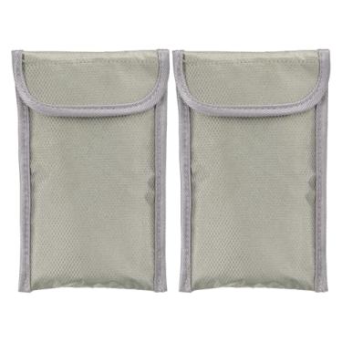 Imagem de PATIKIL Faraday Bolsas, porta-chaves com bloqueio de sinal de 16,5 cm, antifurto, proteção para carro, proteção RFID, GPS, carteira para proteção de cartão de privacidade, prata - cinza