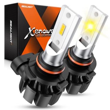 Imagem de SEALIGHT 9145 H10 lâmpadas de neblina LED amarelas, 600% de brilho 9045 H10 lâmpadas de neblina amarelas, 3000K âmbar forte penetração 9140 9040 lâmpadas de neblina LED substituição para carros