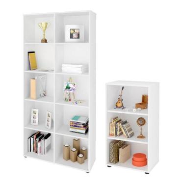 Imagem de Conjunto de Estantes Baixa e Alta Grimsby Branco - CasaH