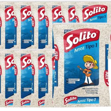 Imagem de Arroz Polido Tipo 1 Solito Pacote 1kg Fardo Com 10 Un.