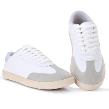 Imagem de Tenis Feminino Samba Casual Mulher Fashion Blogueira Presente (BRANCO AZUL, BR, Adulto, Numérico, 35)