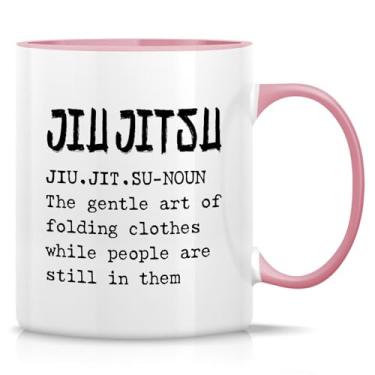 Imagem de Retreez Caneca engraçada de jiu-jitsu - xícara de café ou chá de cerâmica de 325 ml - Presente sarcástico bem-humorado para entusiastas de jiu-jitsu brasileiros, estudantes de artes marciais - Caneca