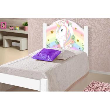 Imagem de Cama Solteiro Adesiva Personagens Infantis 100% MDF - Home A.S, Unicór