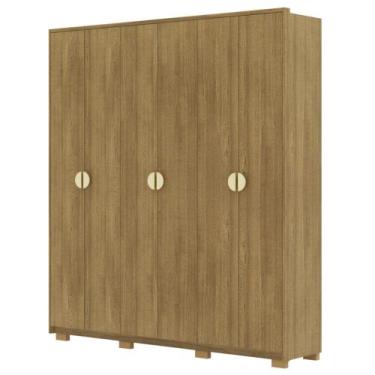 Imagem de Guarda Roupa Casal 203cm Com 6 Portas Noronha Nature - Vila Rica, Natu