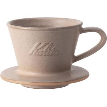 Imagem de Carita Kalita Gotejador de café Mino Ware cerâmica de alta retenção de calor 1 a 2 pessoas DACHI & KalitaMI 155 Sand Brown #01103 Wave Series Feito no Japão, equipamento de gotejamento para 1 ou 2