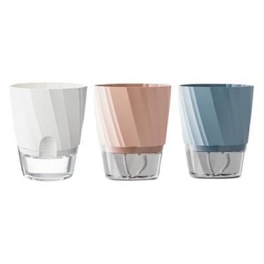Imagem de CUAJHNPX Vaso de flores automático com absorção de água para pessoas preguiçosas, cultivo de água visível transparente, 3 peças em cada, recipiente de plástico espesso (três são misturados, grande)