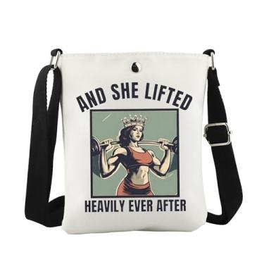 Imagem de WCGXKO And She Lifted Heavily Ever After Bolsa tiracolo para levantamento de peso, presente de fitness, academia, esporte, presente, Cro levantado pesadamente, Casual
