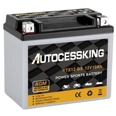 Imagem de Bateria de motocicleta Autocessking YTX12-BS 12V 10Ah AGM