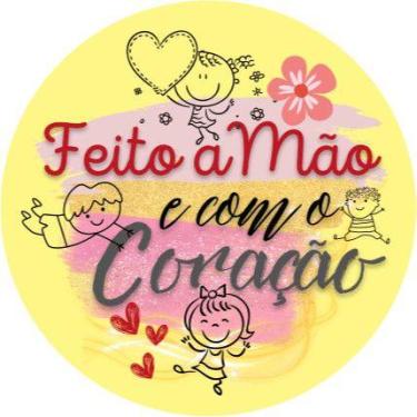 Imagem de 50 100 150 200 unidades adesivo etiqueta tag redondo 3,5 cm feito a ma