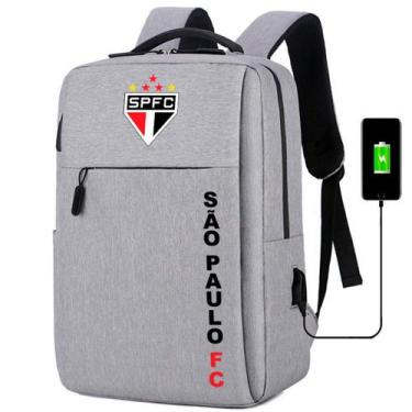 Imagem de Mochila USB Escolar com Estampa de Time de Futebol SP, Ideal para Note