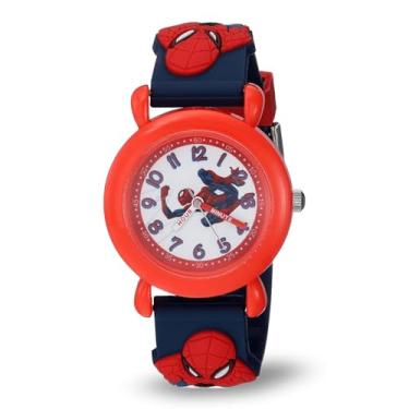 Imagem de Relógio infantil Marvel Homem-Aranha Time Teacher, Analógico, Quartzo, Pulseira 3D, Vermelho, multicor, Homem-Aranha de plástico