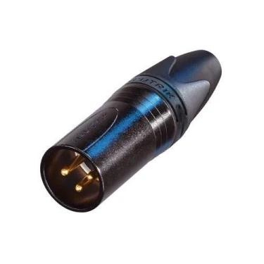 Imagem de Conector neutrik xlr macho 3 polos preto/dourado nc3mxx-b