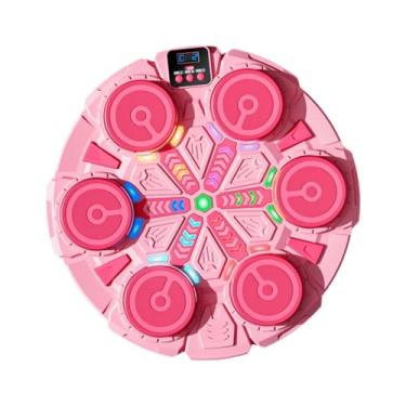 Imagem de Vaveren Máquina de boxe musical, equipamento de treinamento de alvo, saco de pancadas inteligente e luzes LED para academia, mulheres, adultos e crianças, Rosa