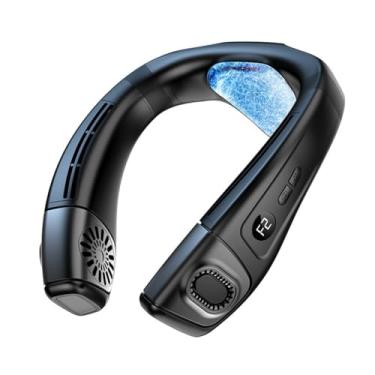 Imagem de JNJOOD Ventilador de pescoço portátil ventiladores de pescoço que sopram ar frio recarregável pescoço ar condicionado preto