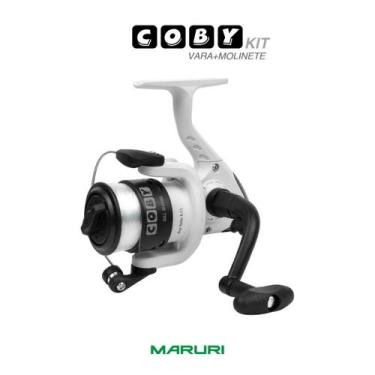 Imagem de Kit de pesca coby molinete 1 rolamento + vara de pesca inteiriça 1,35 
