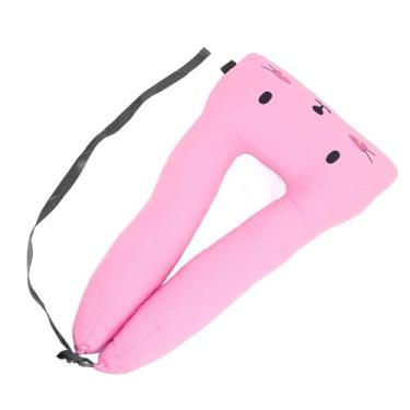 Imagem de Travesseiro de Viagem para Crianças, Apoio de Cabeça, Travesseiro Viagem, Ajuda a Dormir, Estojo Lavável, Macio para Viagens Longa Distância (Rosa)