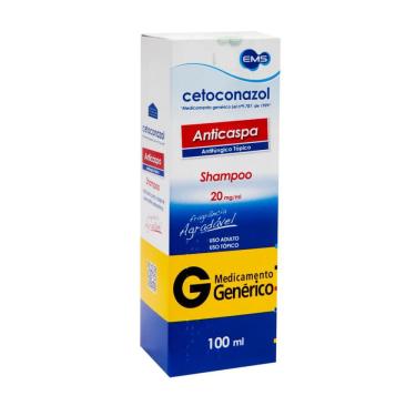 Imagem de Cetoconazol Shampoo Anticaspa 20mg 100ml Ems Genérico