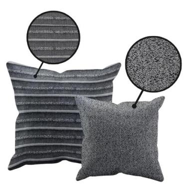 Imagem de kit 2 Capas Almofada Tear Alto Padrão luxo 60x60 + 45x45 B14 - IDEALIZ