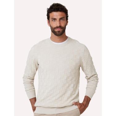 Imagem de Tricot Dudalina Masculino Textura Quadrile Caqui Claro-Masculino