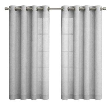 Imagem de Cortina Rústica De Linho Para Sala 3,00m x 1,60m Toque Natural Texturi