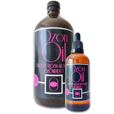 Imagem de Óleo de Rosa Mosqueta Ozonizado 1 Litro (1100ml) Ganhe 100ml Cortesia Super Concentrado 100% Puro Vidro Âmbar Premium