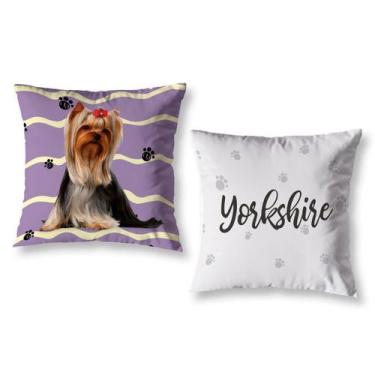 Imagem de Kit 2 Almofadas Pet Cachorros Cheias 40cm x 40cm Decorativas Estampada