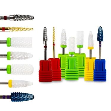 Imagem de Kit 7 Brocas Tungstênio Cerâmica Alongamento Unha Lixadeira