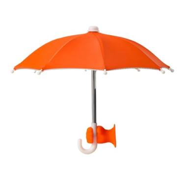 Imagem de Vaveren Guarda-chuva para celular com viseira de criativa, suporte com ventosa para navegação ao ar livre em carro, bicicleta, telefone, bicicleta, viagem, Laranja