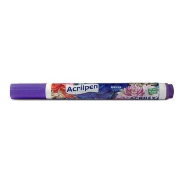 Imagem de Caneta Para Tecido Acrilpen 1 Unidade - Acrilex - Pintura Permanente e Personalização É Ideal Para Personalizar E Detalhar Seus Projetos De Tecido Com Precisão E Durabilidade (516 Violeta)