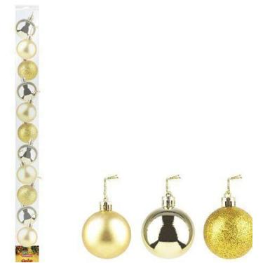 Imagem de Bola tubo lisa 4cm 12pcs dourada - BLACK