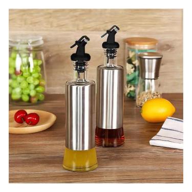 Imagem de Galheteiro Azeite Vinagre 300Ml Vidro Aço Inox Dosador - TOP RIO