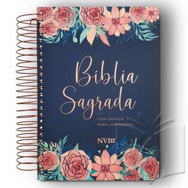 Imagem de Biblia Nvi Anote  Rosas Flores Espiral 