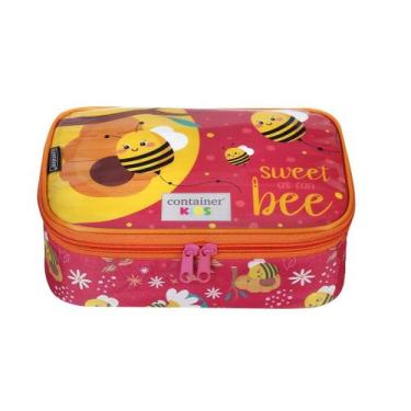 Imagem de Estojo Infantil Menina soft luxo - 100 canetas - Abelha - DERMIWIL