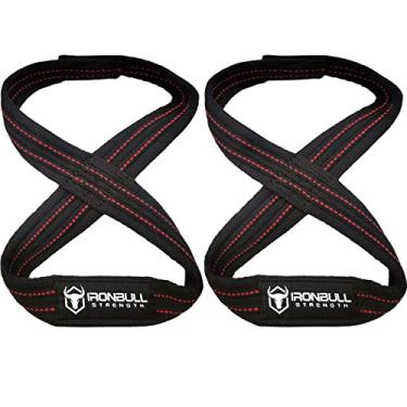 Imagem de Tiras de levantamento de peso pesado para levantamento terra - Figura 8 tiras de pulso para levantamento de peso pesado, Strongman, Powerlifting, treino e halterofilismo - Para homens (25,4 cm - até