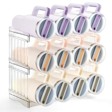 Imagem de Suporte de garrafa de água maior para copo Stanley Quencher H2.0 com alça, organizador de armário para acessórios de copos Stanley, organizadores de cozinha e armazenamento para copos de caneca de