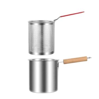 Imagem de IEUDNS Fritadeira multifuncional de aço inoxidável com filtro removível para donuts, Sem Pinças