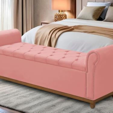 Imagem de Baú Para Quarto Pé de Cama Box King Size Madeira Grécia (Rosa)