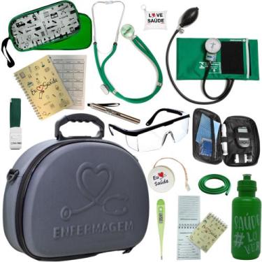 Imagem de Kit Enfermagem Maleta Estagio Medidor Glicose Completo Luxo - PA MED/ 
