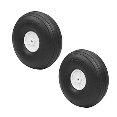 Imagem de Fielect 2.75 inch RC Model Airplane Super Light Sponge Tire Tail Wheel Tire and Wheel Sets for RC Car Airplane PU Sponge Tire with Plastic Hub 2 Pcs