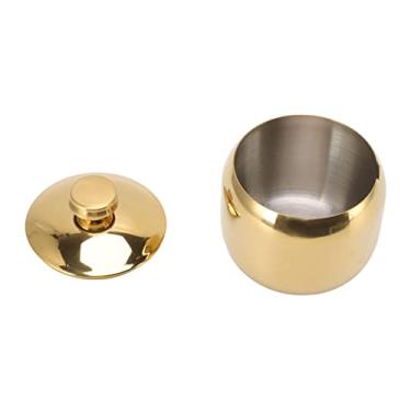 Imagem de WALFRONT Recipiente de Tempero de Aço Inoxidável, Jarra de Especiarias para Sal e Pimenta Com Tampa, Organizador de Condimentos à Prova de Poeira, Perfeito para Cozinha Em Casa, Acampamento e (Ouro)