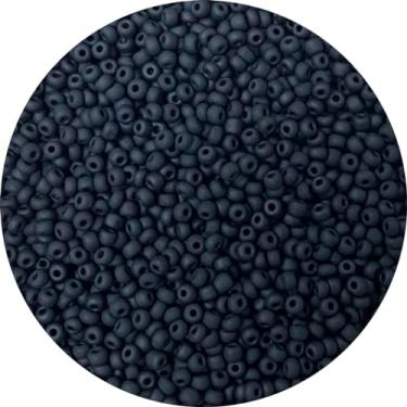 Imagem de Bala&Fillic Miçangas de sementes de 4 mm de cor preta fosca cerca de 1200 peças/100 gramas em saco, 6/0 contas de artesanato de vidro para fazer pulseira e colar (preto frisado)
