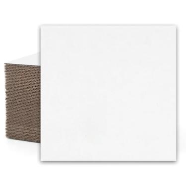 Imagem de MBC MAT BOARD CENTER Centro De Papelão Ondulado, Pacote Com 50 Folhas Ondulado 10X10, 1/16" Espessura, Encartes Planos Para Envio, Embalagem E Suporte, Cartão Artesanal (Branco Em Um Dos Lados)