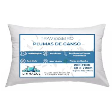 Imagem de Travesseiro Toque Pluma Ganso Pesado Macio 50x70cm - Linhazul
