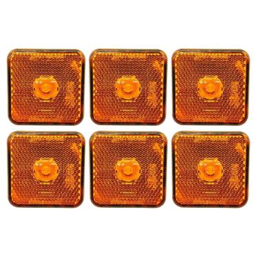 Imagem de 6 Lanterna Lateral Guerra Carreta Caminhão Led Ambar Braslux