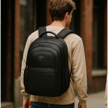 Imagem de Mochila Masculina Feminina Couro Grande Resistente Elegante Premium Re