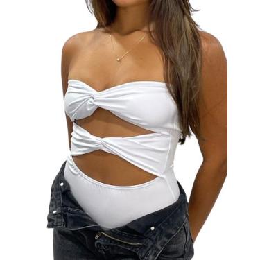 Imagem de Bory Body Feminino Nó Transpassado sem alça - W&L Closet, Branco, P