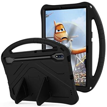 Imagem de YRH Capa para Samsung Galaxy Tab S10 Plus 12,4 polegadas 2024, Galaxy Tab S9 FE Plus 2023, capa para Galaxy Tab S9 Plus 31.5 cm Kids 2023, capa EVA à prova de choque com suporte, preta