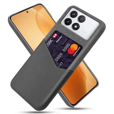 Imagem de Capa para Xiaomi Redmi K70 PRO,Tela e tampa de couro PU,Antideslizante,360°cobertura completa à prova de choque com 1 slot de cartão atrás,Prevenção de queda-Gray