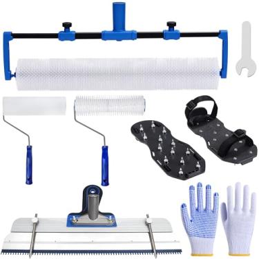 Imagem de BERXOL Kit de ferramentas de cimento autonivelante, kit de piso epóxi, rolo de ponta para autonivelamento, rolo de tinta, pontas de sapatos epóxi, ferramentas de concreto, rolo epóxi, ferramentas de