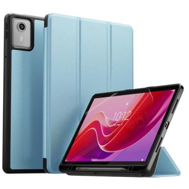 Imagem de YRH Capa para Lenovo Tab M11 com suporte para caneta, capa traseira de TPU macio para tablet Lenovo M11 TB330FU, azul celeste